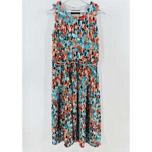 Evan Picone Black Label‎ Fit & Flare Sleeveless Floral Dress Size 4 Q1027